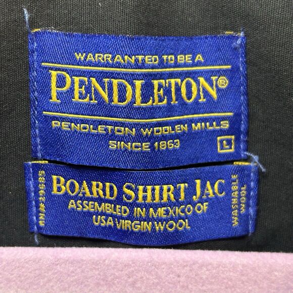 Pendleton Board Shirt Mens Large Blue Gray Wool 1961 Surf Plaid Beach Boys - Picture 2 of 8